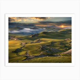 Sunrise In The Mountains 2 Art Print