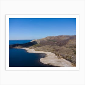 Volga River Art Poster, Russia, Samara Region, Zhiguli Mountains, reflection of the Molodetsky Kurgan Mountain on the Volga Art Print