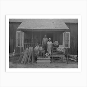 Southeast Missouri Farms, Family Of Fsa (Farm Securit, Administration) Client On Front Porch Of Their Old Home Art Print