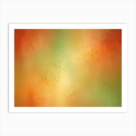 Abstract Image Of A Soft, Blurred Background In Warm Hues Of Orange, Yellow, And Green Art Print