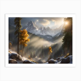 Sunrise In The Mountains Art Print