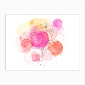 Watercolor Flowers Art Print