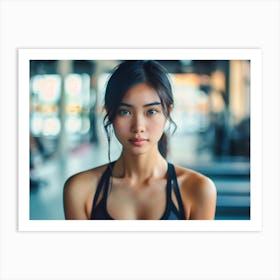 Asian Woman In Gym Art Print
