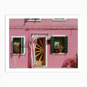 Cute Pink House In Burano, Italy  Art Print