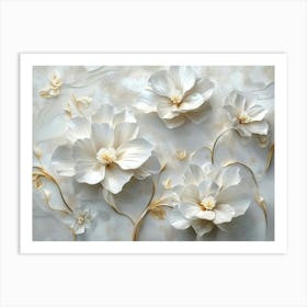 White Flowers 8 Art Print