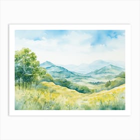 Watercolor Landscape Painting 1 Art Print