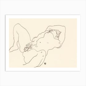Vulgar Woman Touching Herself; Reclining Nude (1918), Egon Schiele Art Print