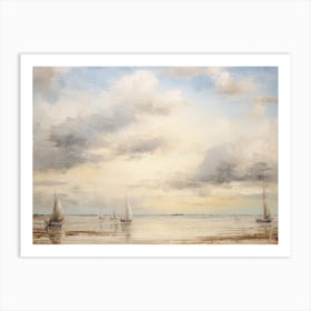 Lake Sailboat Painting Art Print