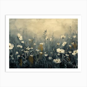 Wildflowers Field Landscape 1 Art Print