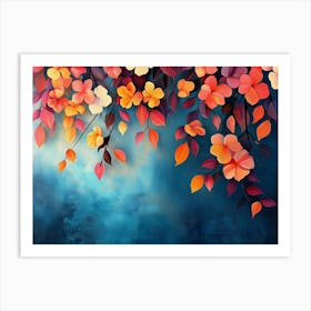 Elegant Colorful With Vibrant Flower Hanging Branches 5 Art Print