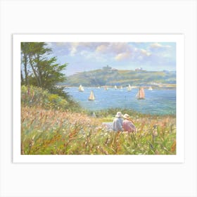 Sailboats On The Beach Art Print