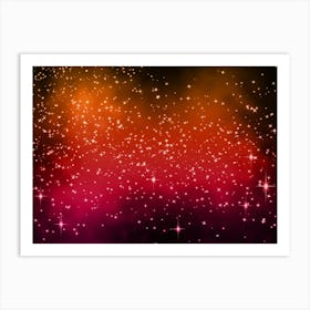 Red Orange Shining Star Background Art Print