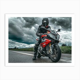 Motorcycle Rider 1 Art Print