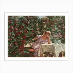 Woman In A Garden 2 Art Print