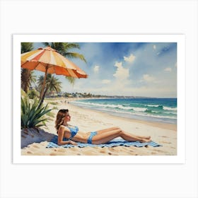 Beach Sun Ocean Art Print