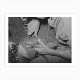 Outside Grooving Of Inner Sole In Process Of Making Welt, Bootmaking Shop, Alpine, Texas By Russell Lee Art Print