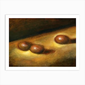 Three Clementines - hand painted old masters style figurative classical dark light painting living room bedroom 1 Art Print