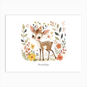 Little Floral Antelope 1 Poster Art Print