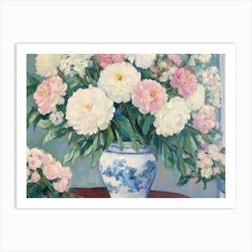 Peonies In A Vase Art Print