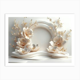 3d Model Of Flowers Art Print