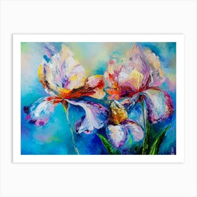 Iris Family Flowers Art Painting Art Print