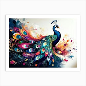 Peacock Painting 16 Art Print