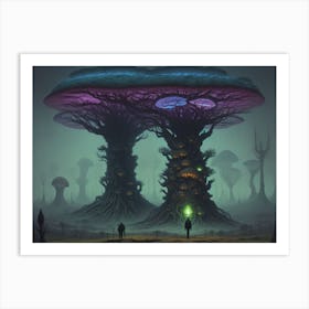 Alien Mushroom World 3 Art Print