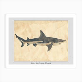 Port Jackson Shark Silhouette 7 Poster Art Print
