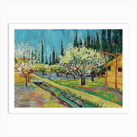 Orchard Bordered By Cypresses (1888), Vincent Van Gogh Art Print