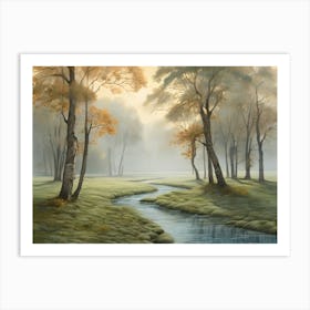 Stream In The Forest 2 Art Print