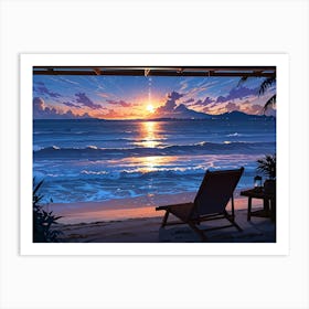 Sunset On The Beach 3 Art Print