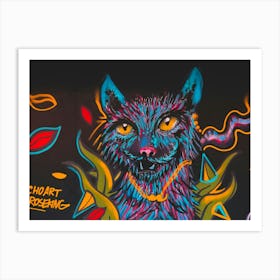 Cat With A Rainbow Art Print