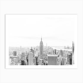 New York City Skyline Black And White Art Print