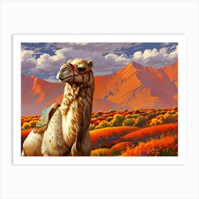 Camel In The Desert 16 Art Print