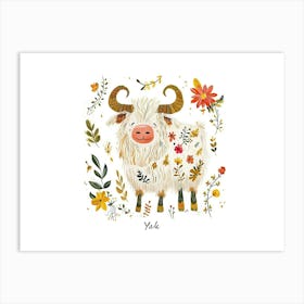 Little Floral Yak 2 Poster Art Print