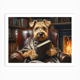 Classy Airedale At The Bar 3 Art Print