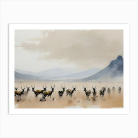 Herd Of Antelopes Art Print