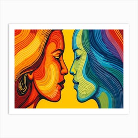 Two Women Facing Each Other 1 Art Print