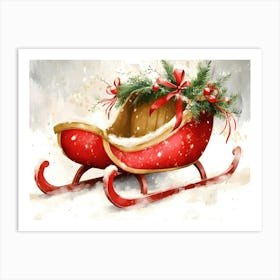 Christmas Sleigh 1 Art Print