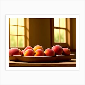 Peaches In A Bowl Art Print