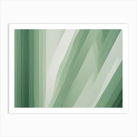 Abstract Composition With Diagonal Lines And Gradients In Shades Of Green, Evoking A Sense Of Motion And Depth Art Print