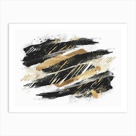 Abstract Black And Gold Painting 66 Art Print