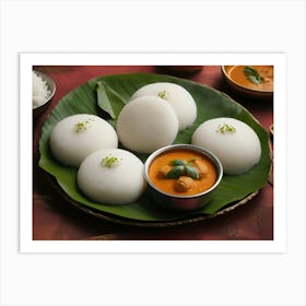 Plate Of Idlis Art Print