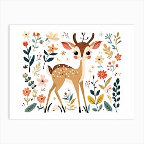 Little Floral Antelope 3 Art Print