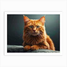 Portrait Of A Red Cat Art Print