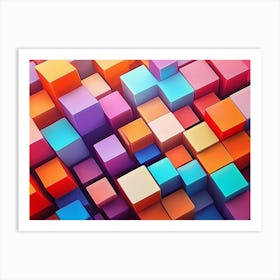 Colorful Cubes Art Print