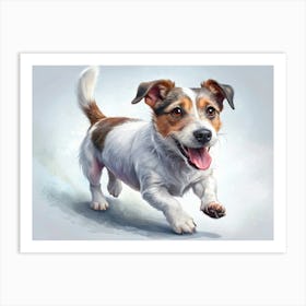 Playful Jack Russell Terrier Running Art Print