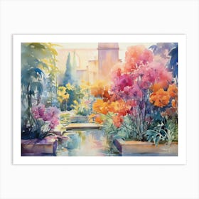 Watercolour Of A Garden Art Print