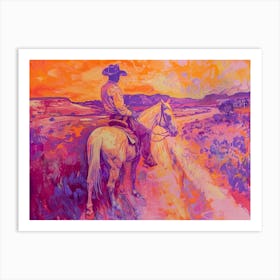 Cowboy Painting Dodge City Kansas 1 Art Print