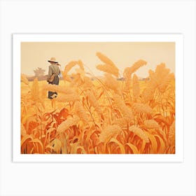 Man In A Wheat Field Art Print